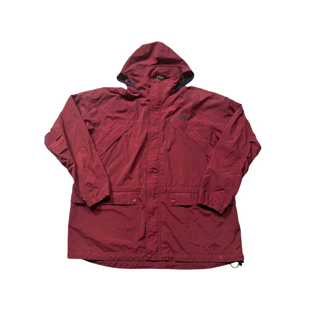 Timberland‎ red windbreaker y2k streetwear hooded jacket XL